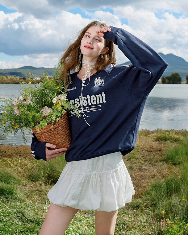 Vintage Varsity V-Neck Sweatshirt