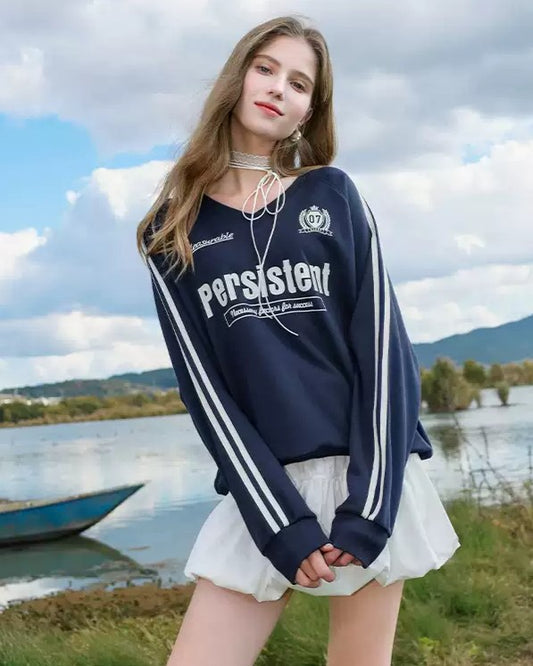 Vintage Varsity V-Neck Sweatshirt