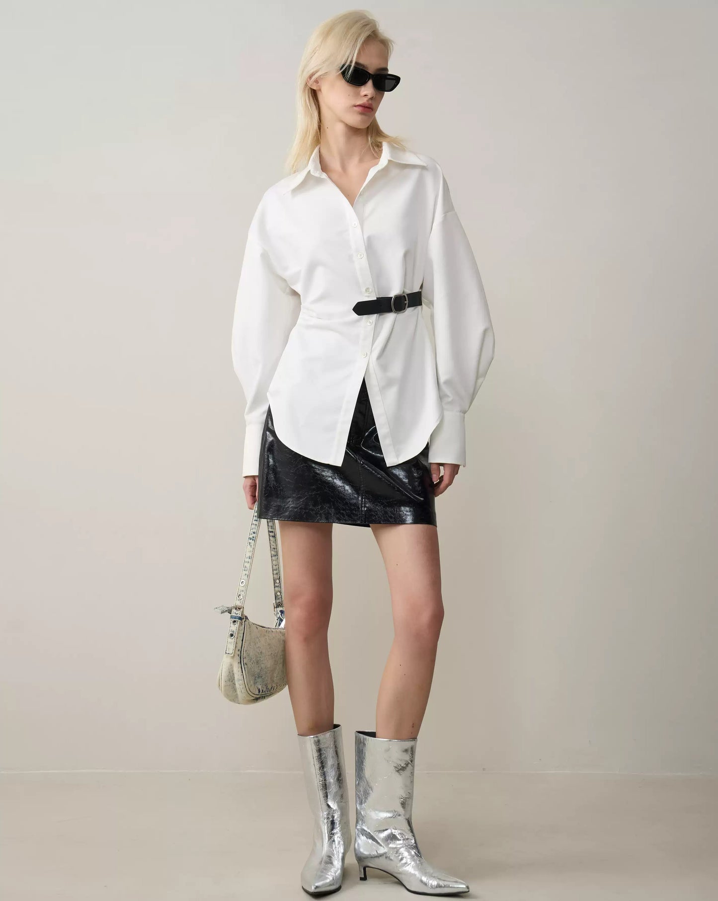 White Belted Waist Shirt – Spring Style