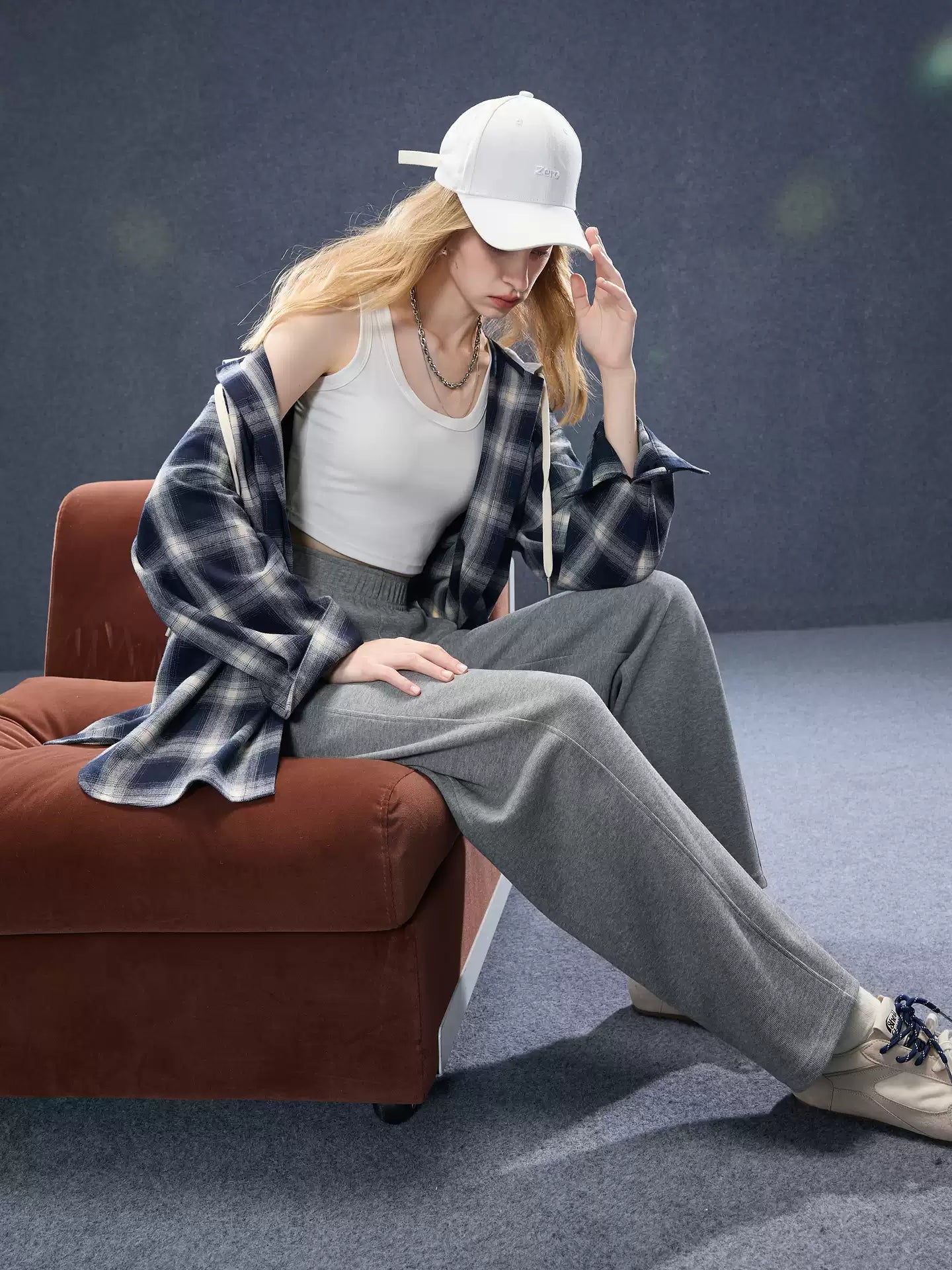 Gray Straight-Leg Jogger Pants