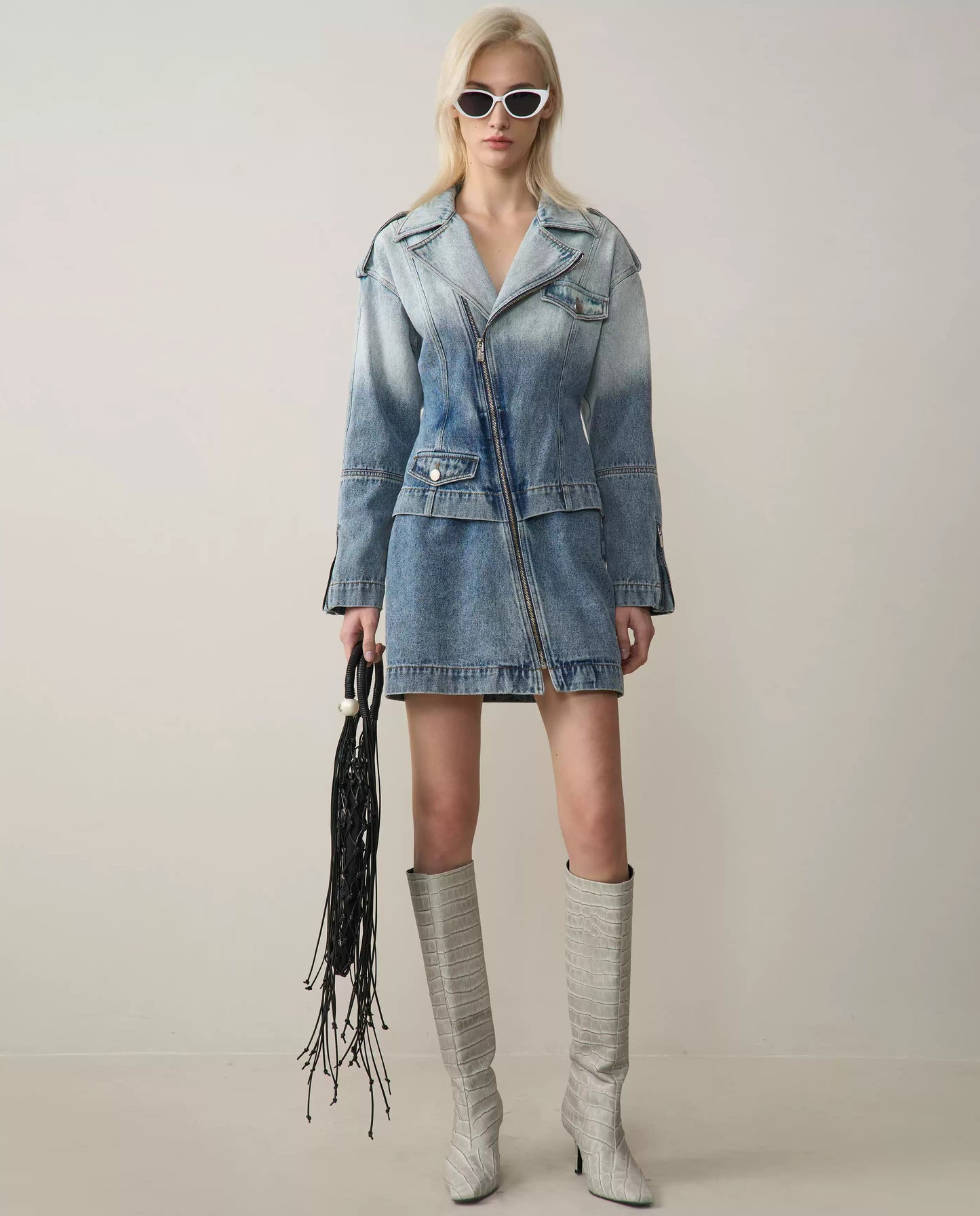Retro Denim Two-Piece Dress