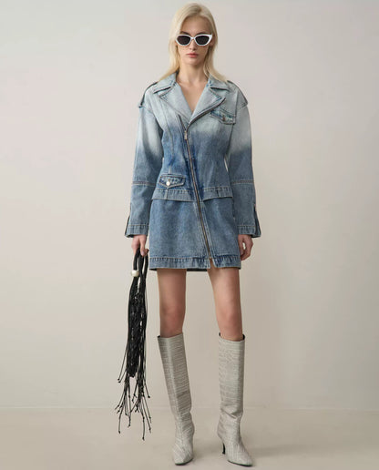 Retro Denim Two-Piece Dress