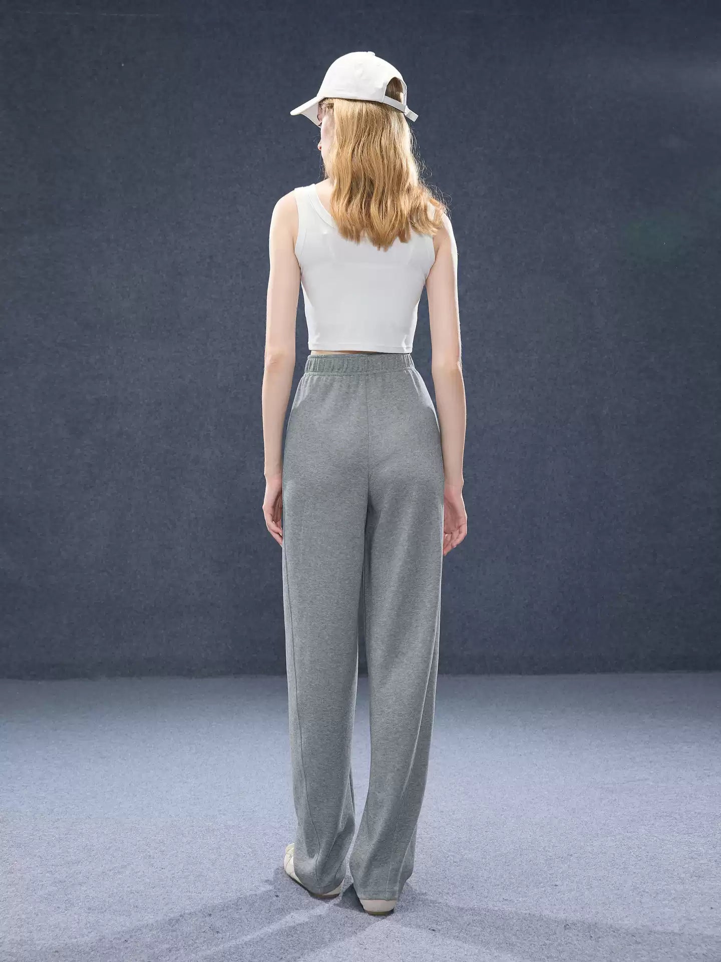 Gray Straight-Leg Jogger Pants
