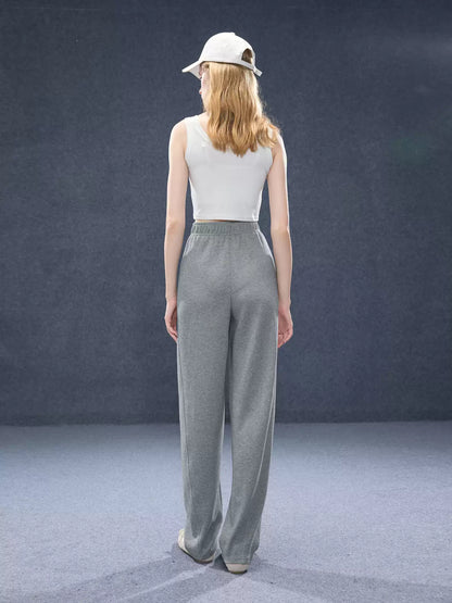 Gray Straight-Leg Jogger Pants