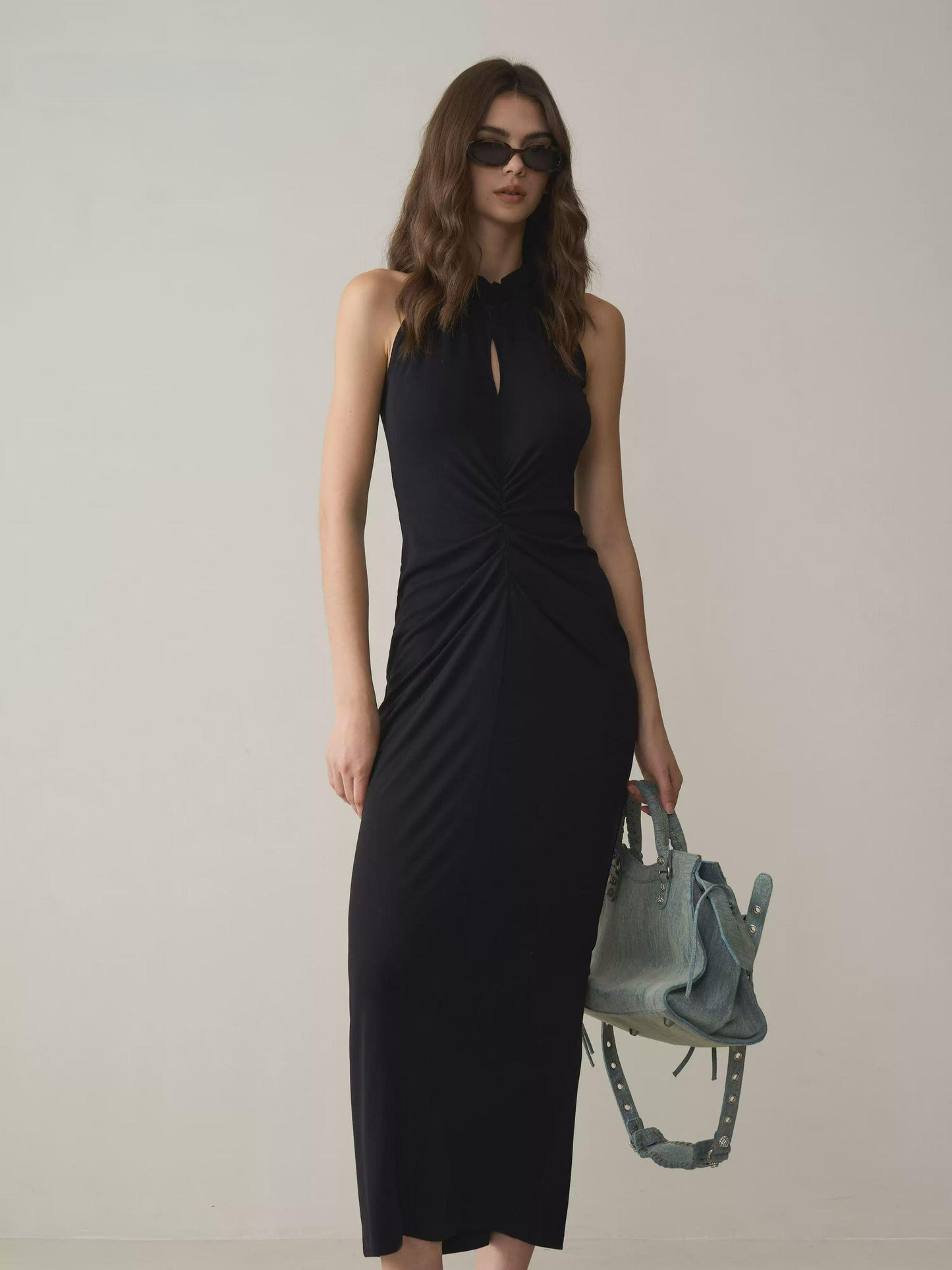 Cutout Halter Sleeveless Dress
