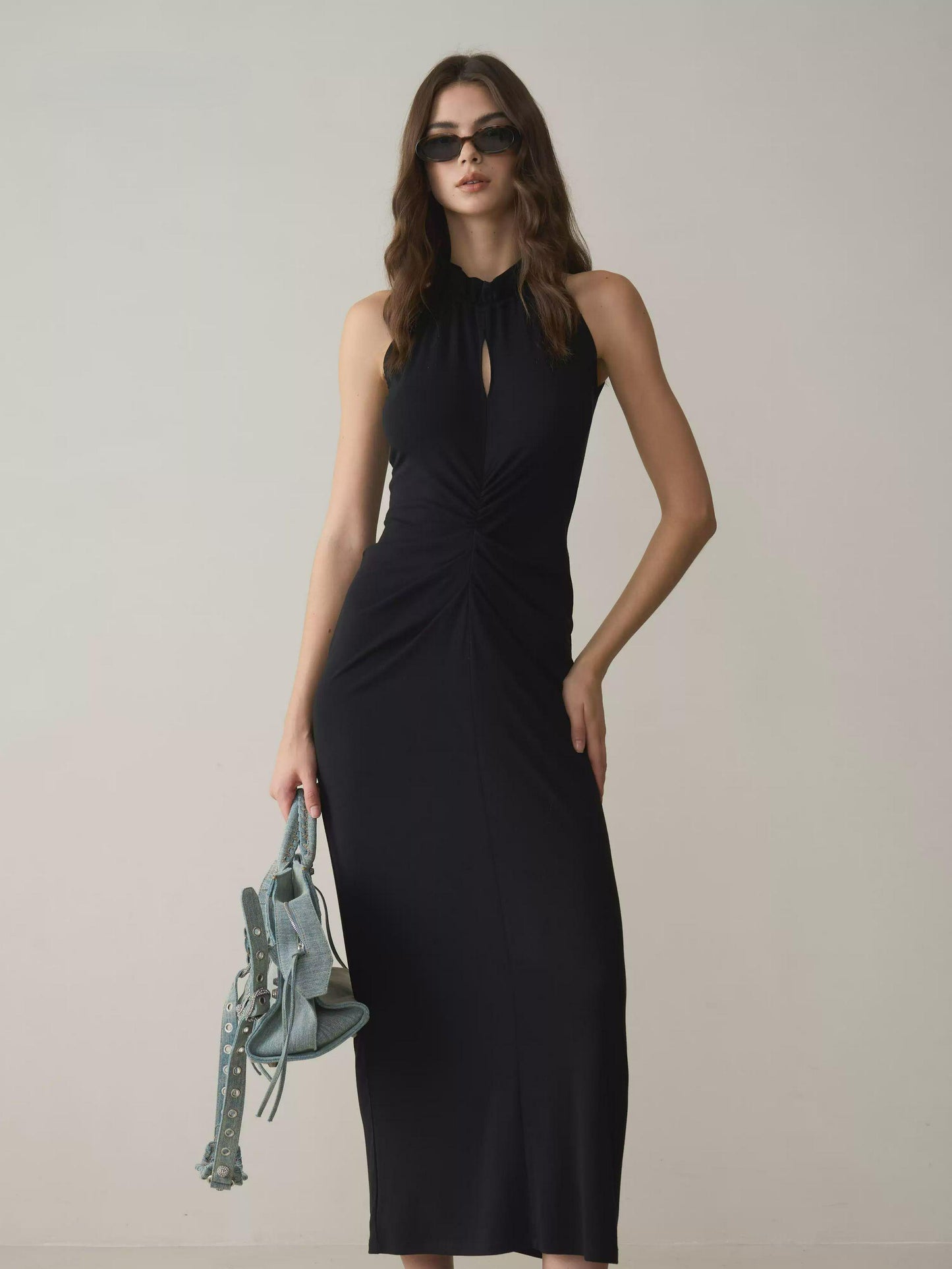 Cutout Halter Sleeveless Dress